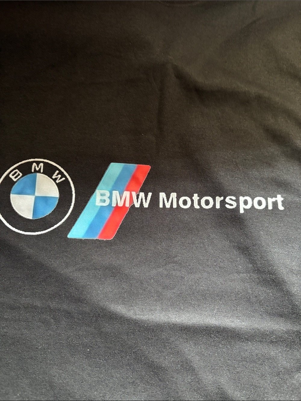 New-XL MENS BMW Motorsport Black Logo T-Shirt short sleeve crewneck